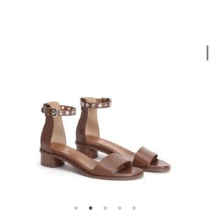 Aquatalia Rosalie Leather Sandal in Cognac Size 8